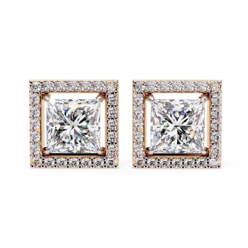 ABSTRACT-Solitaire Diamond Earring